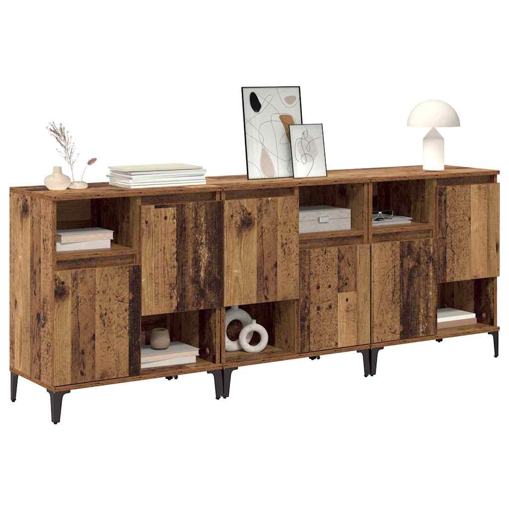 Sideboards 3 pcs Old Wood 60 x 35 x 70 cm Engineered Wood