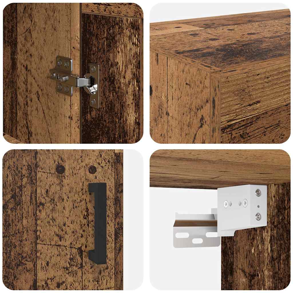 Wall-mounted Cabinet 2 pcs Old Wood 69.5 x 34 x 90 cm