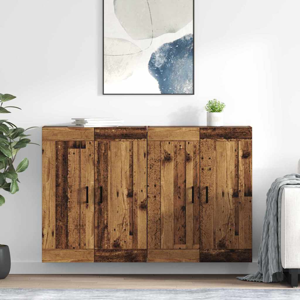 Wall-mounted Cabinet 2 pcs Old Wood 69.5 x 34 x 90 cm