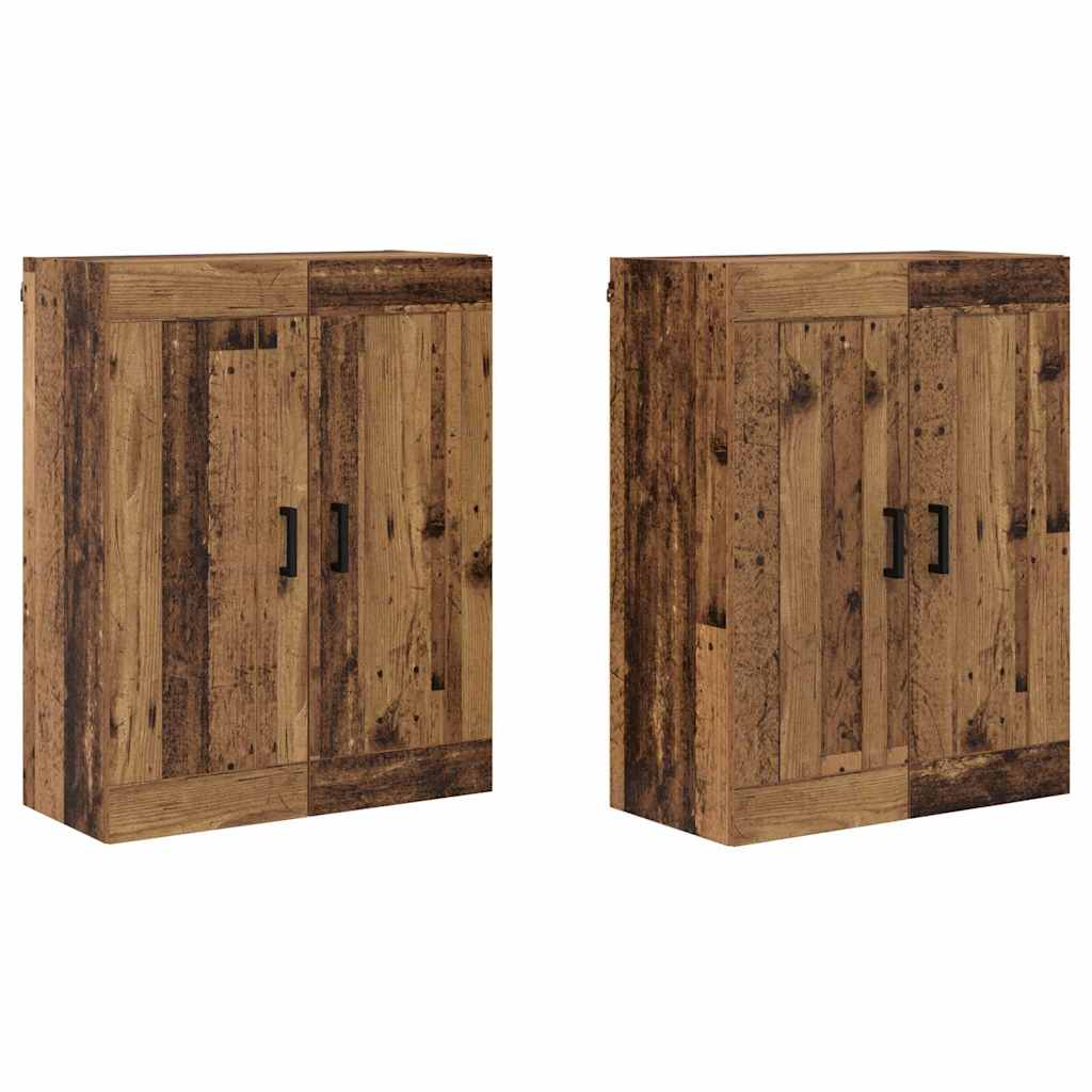 Wall-mounted Cabinet 2 pcs Old Wood 69.5 x 34 x 90 cm