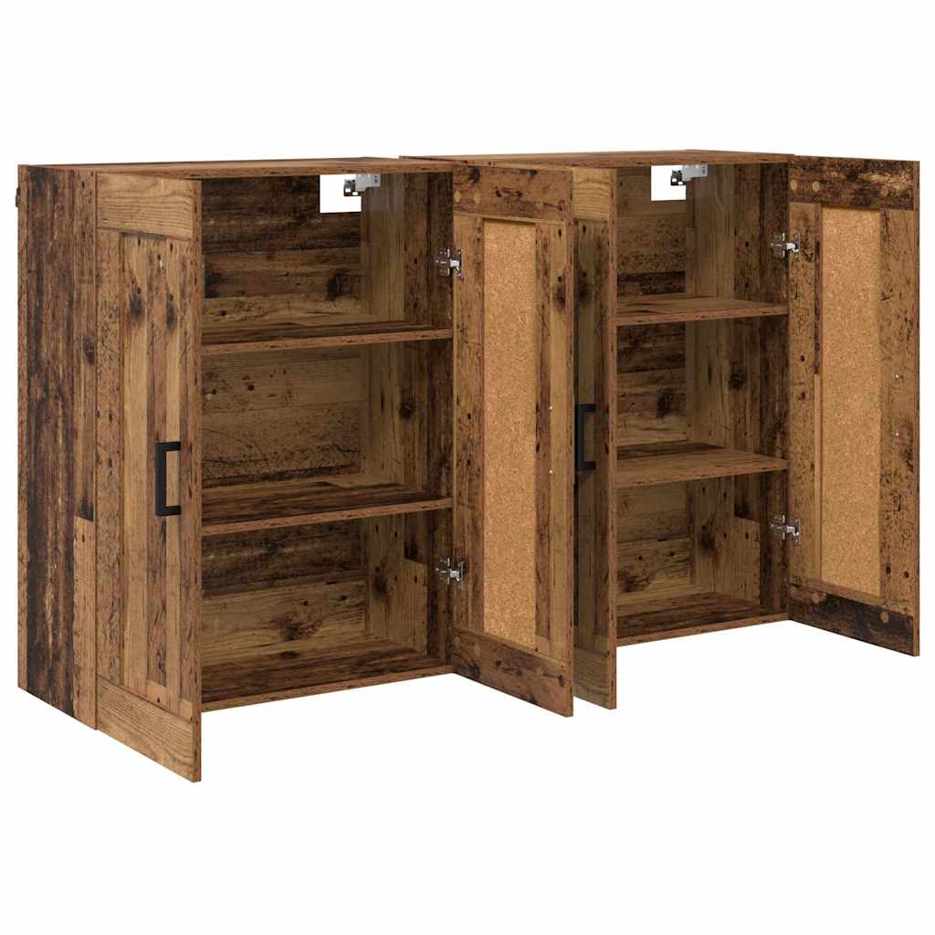 Wall-mounted Cabinet 2 pcs Old Wood 69.5 x 34 x 90 cm