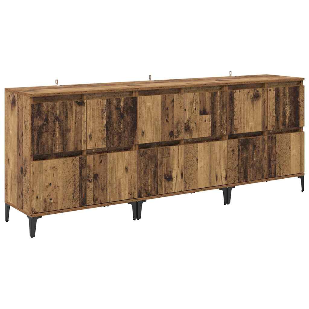 Sideboards 3 pcs Old Wood 60 x 35 x 70 cm Engineered Wood
