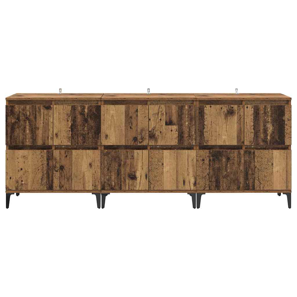 Sideboards 3 pcs Old Wood 60 x 35 x 70 cm Engineered Wood
