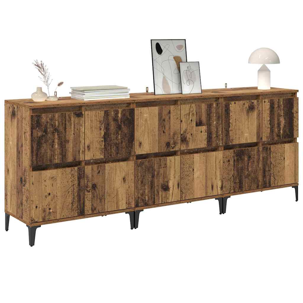 Sideboards 3 pcs Old Wood 60 x 35 x 70 cm Engineered Wood