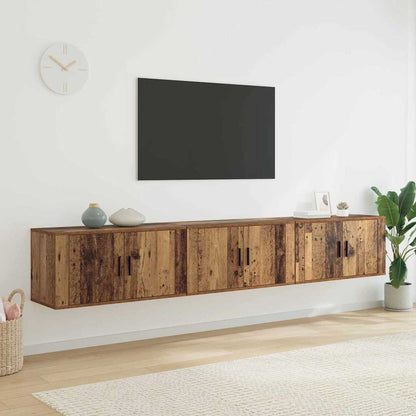 Wall-mounted TV Cabinet Set 3 pcs Old Wood Engineered Wood