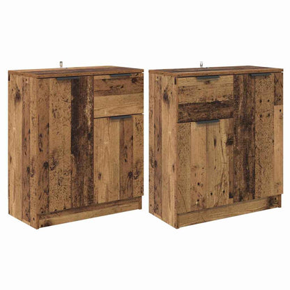 Sideboards 2 pcs Old Wood 60 x 30 x 70 cm Engineered Wood