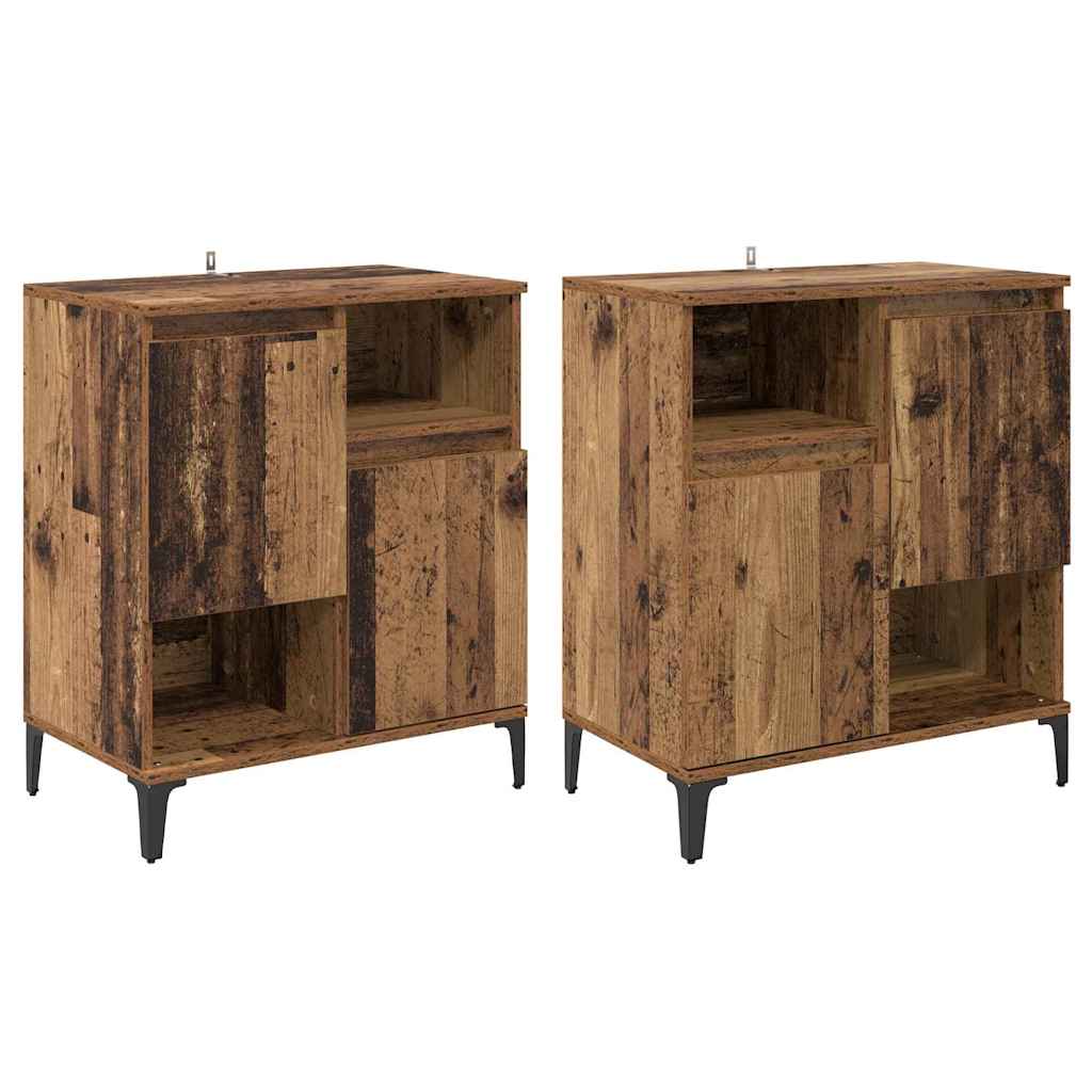 Sideboards 2 pcs Old Wood 60 x 35 x 70 cm Engineered Wood