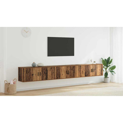 Wall-mounted TV Cabinet Set 3 pcs Old Wood 100 x 34.5 x 40 cm
