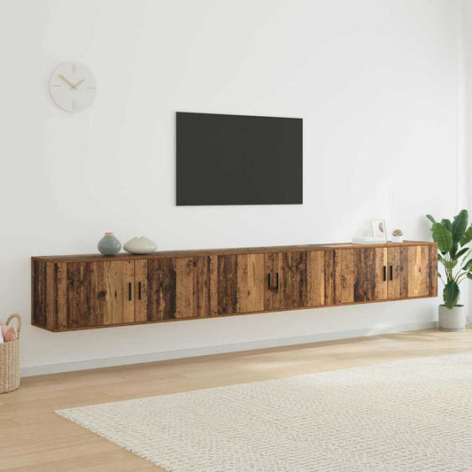 Wall-mounted TV Cabinet Set 3 pcs Old Wood Engineered Wood