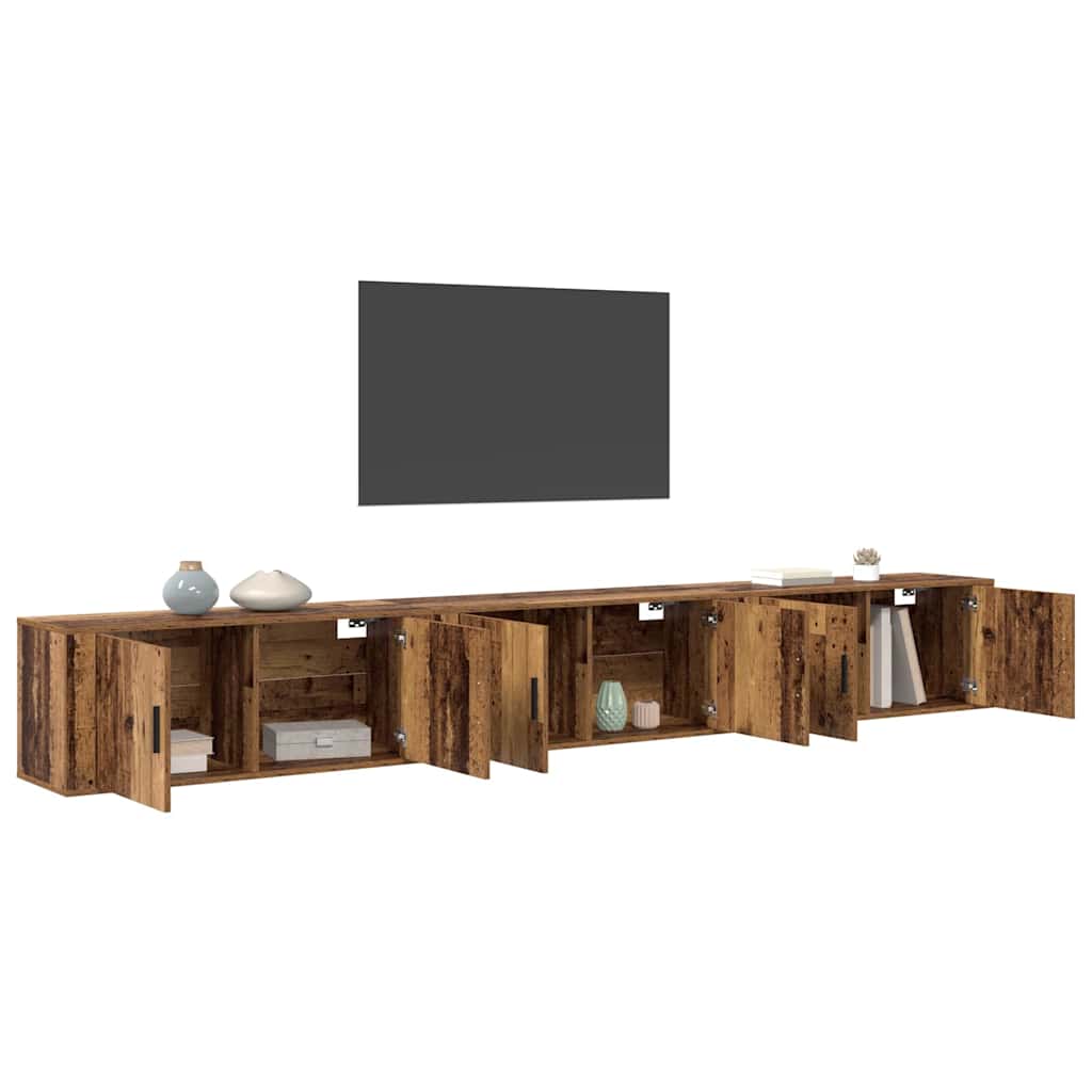 Wall-mounted TV Cabinet Set 3 pcs Old Wood 100 x 34.5 x 40 cm