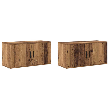 Wall-mounted TV Cabinet Set 2 pcs Old Wood 80 x 34.5 x 40 cm