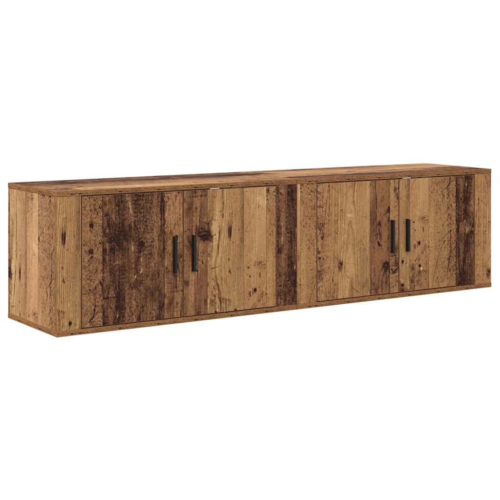 Wall-mounted TV Cabinet Set 2 pcs Old Wood Engineered Wood