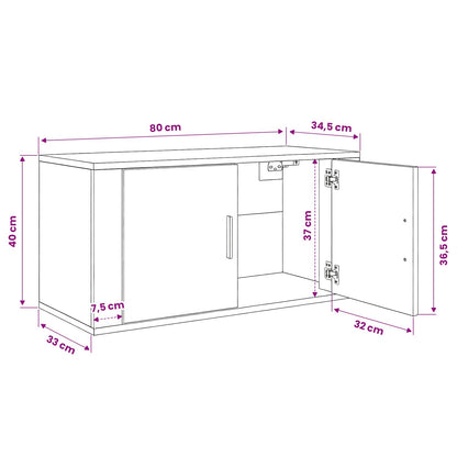 Wall-mounted TV Cabinet Set 2 pcs Old Wood 80 x 34.5 x 40 cm
