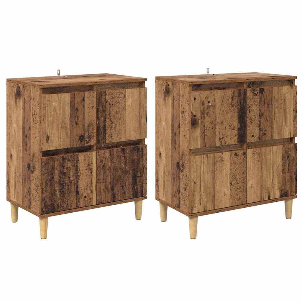 Sideboards 2 pcs Old Wood 60 x 35 x 70 cm Engineered Wood