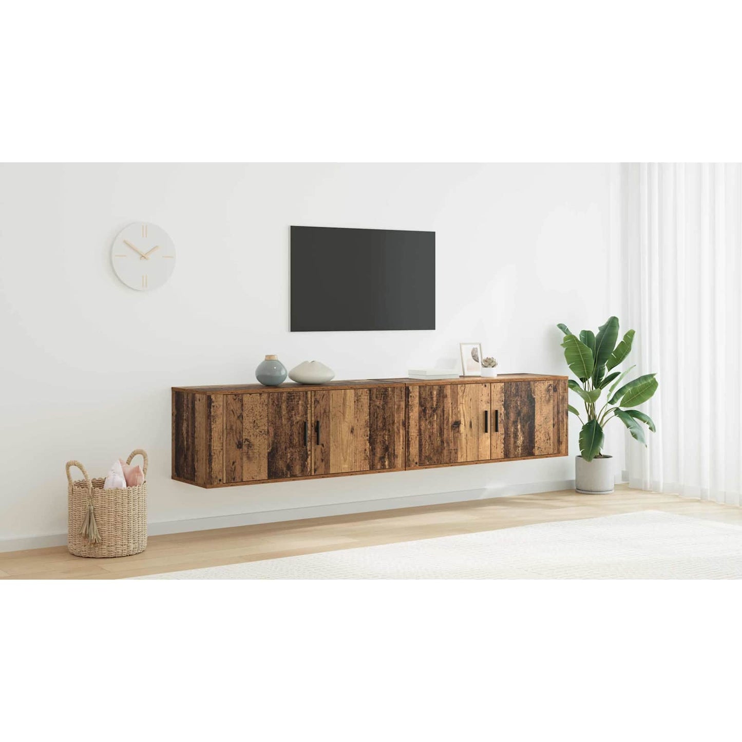 Wall-mounted TV Cabinet Set 2 pcs Old Wood 100 x 34.5 x 40 cm
