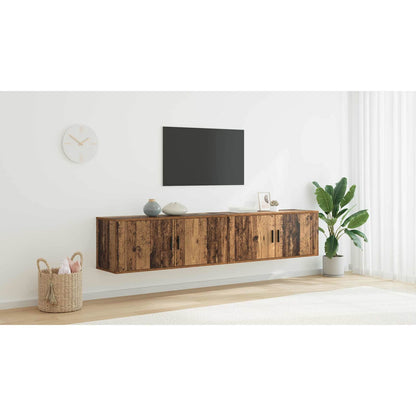 Wall-mounted TV Cabinet Set 2 pcs Old Wood 100 x 34.5 x 40 cm