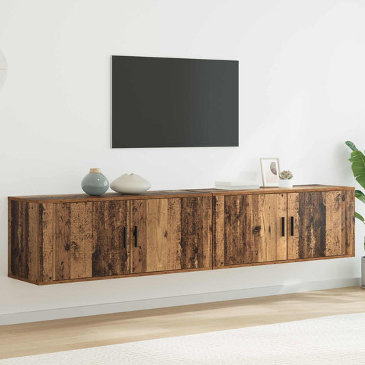Wall-mounted TV Cabinet Set 2 pcs Old Wood Engineered Wood