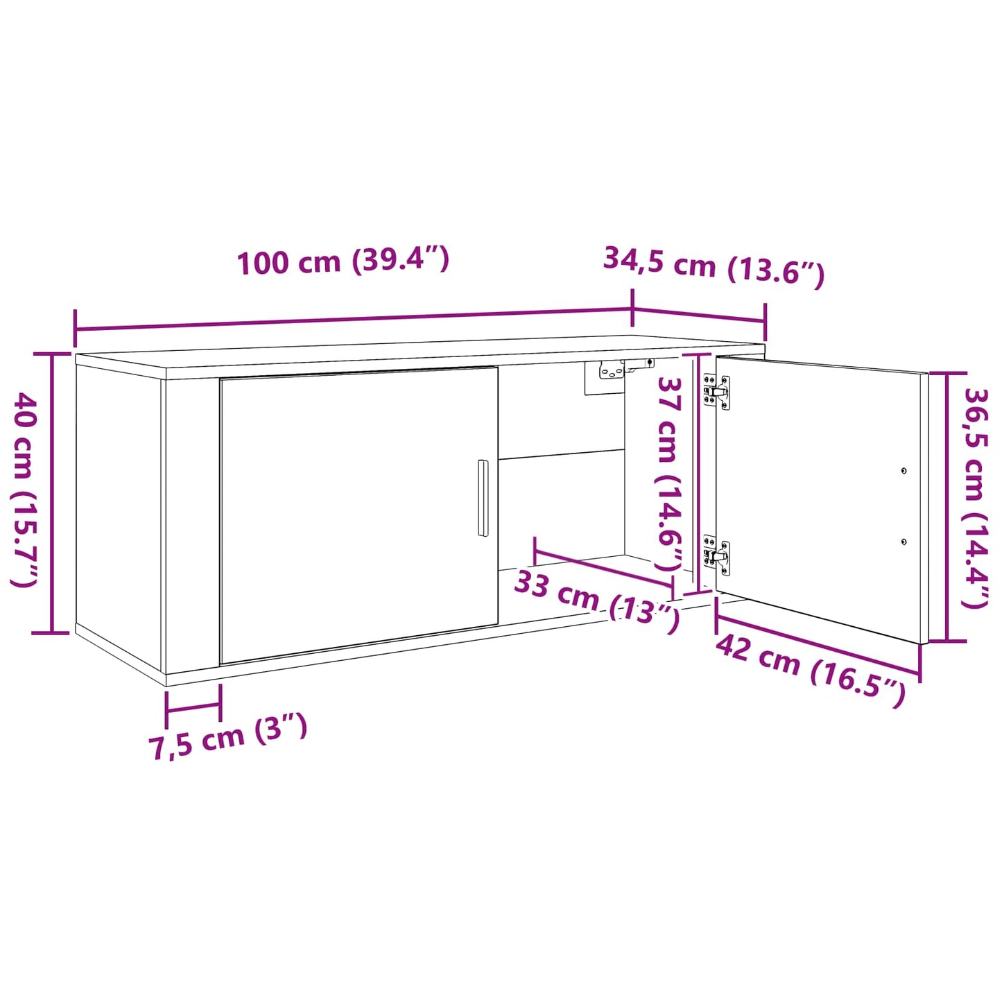 Wall-mounted TV Cabinet Set 2 pcs Old Wood 100 x 34.5 x 40 cm