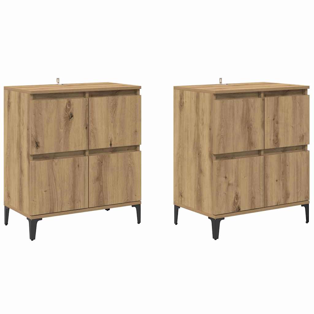 Sideboards 2 pcs Artisan Oak 60 x 35 x 70 cm Engineered Wood