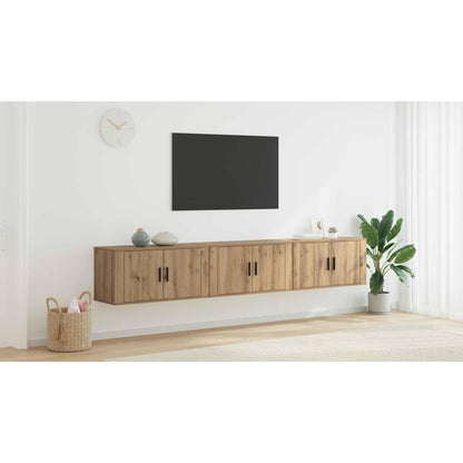 Wall-mounted TV Cabinet Set 3 pcs Artisan Oak 80 x 34.5 x 40 cm
