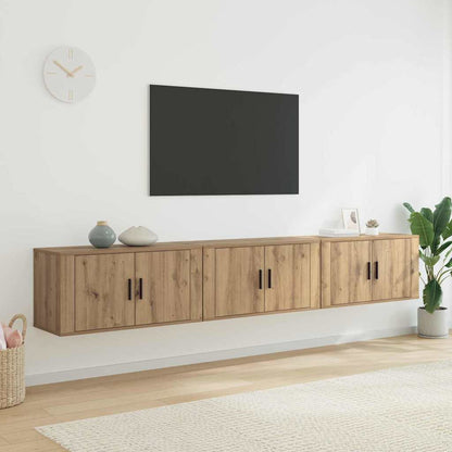 Wall-mounted TV Cabinet Set 3 pcs Artisan Oak Engineered Wood