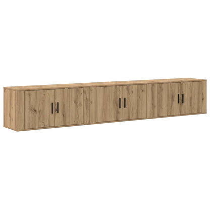 Wall-mounted TV Cabinet Set 3 pcs Artisan Oak Engineered Wood