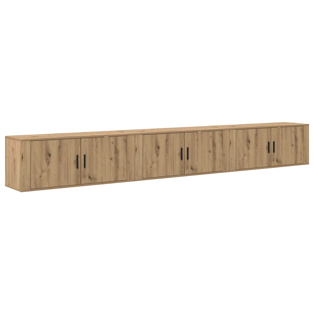Wall-mounted TV Cabinet Set Artisan Oak Engineered Wood