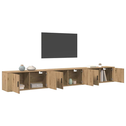 Wall-mounted TV Cabinet Set Artisan Oak Engineered Wood