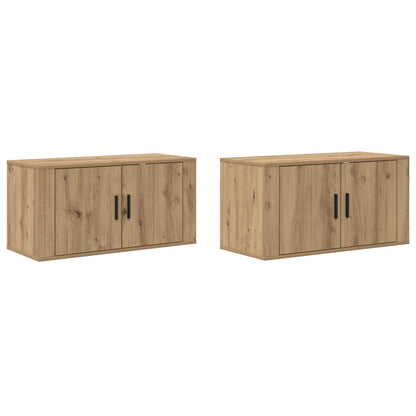 Wall-mounted TV Cabinet Set 2 pcs Artisan Oak Engineered Wood
