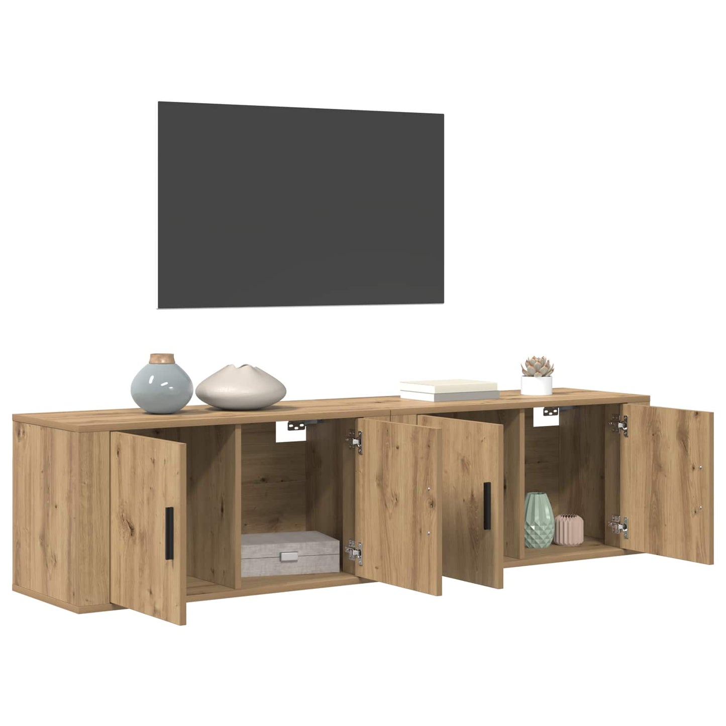 Wall-mounted TV Cabinet Set 2 pcs Artisan Oak Engineered Wood