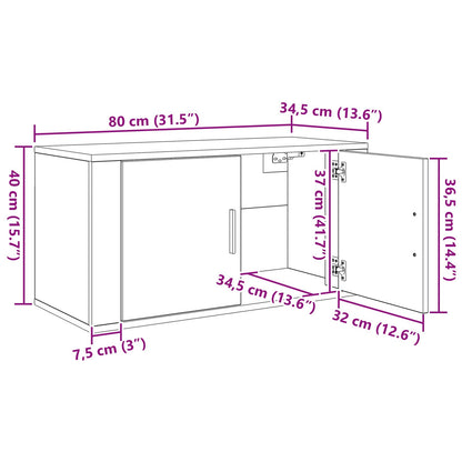 Wall-mounted TV Cabinet Set 2 pcs Artisan Oak 80 x 34.5 x 40 cm