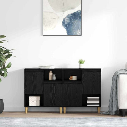 Sideboards 2 pcs Black Oak 60 x 35 x 70 cm Engineered Wood