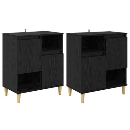 Sideboards 2 pcs Black Oak 60 x 35 x 70 cm Engineered Wood
