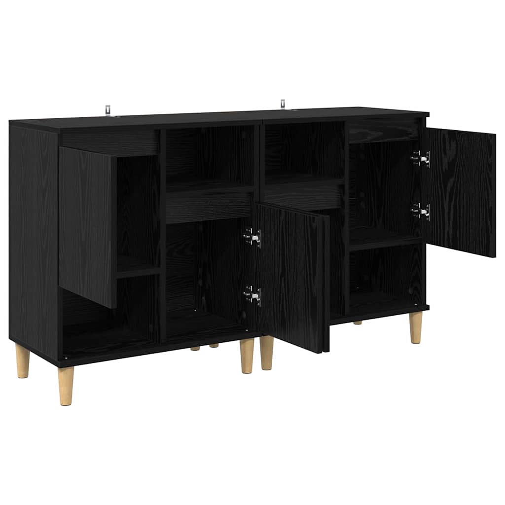 Sideboards 2 pcs Black Oak 60 x 35 x 70 cm Engineered Wood