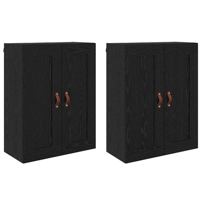 Wall-mounted Cabinet 2 pcs Black Oak 69.5 x 34 x 90 cm