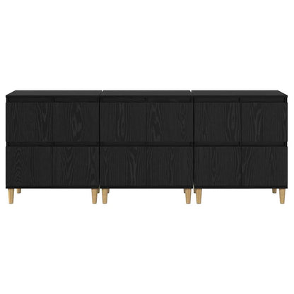 Sideboards 3 pcs Black Oak 60 x 35 x 70 cm Engineered Wood