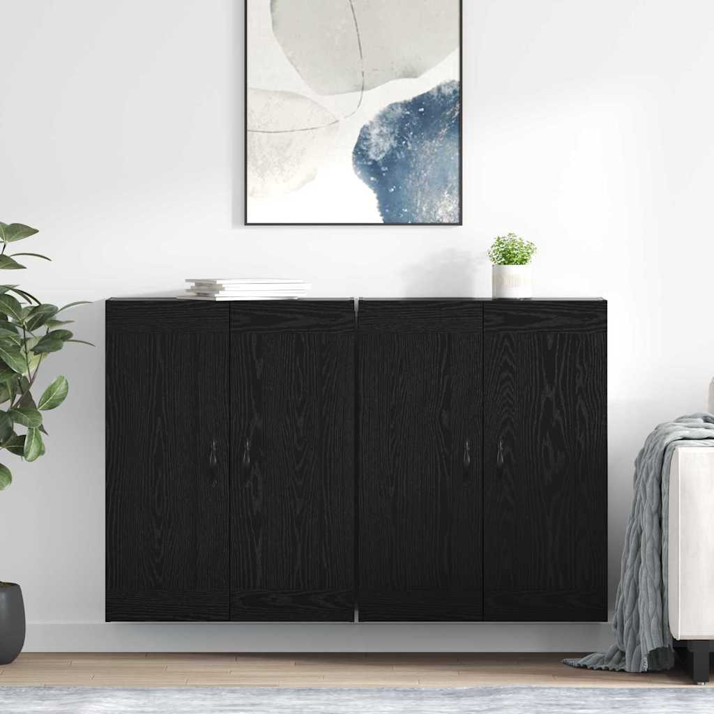 Wall-mounted Cabinet 2 pcs Black Oak 69.5 x 34 x 90 cm