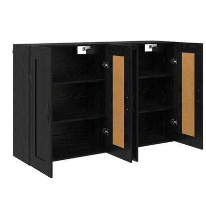 Wall-mounted Cabinet 2 pcs Black Oak 69.5 x 34 x 90 cm