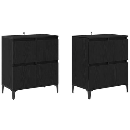 Sideboards 2 pcs Black Oak 60 x 35 x 70 cm Engineered Wood