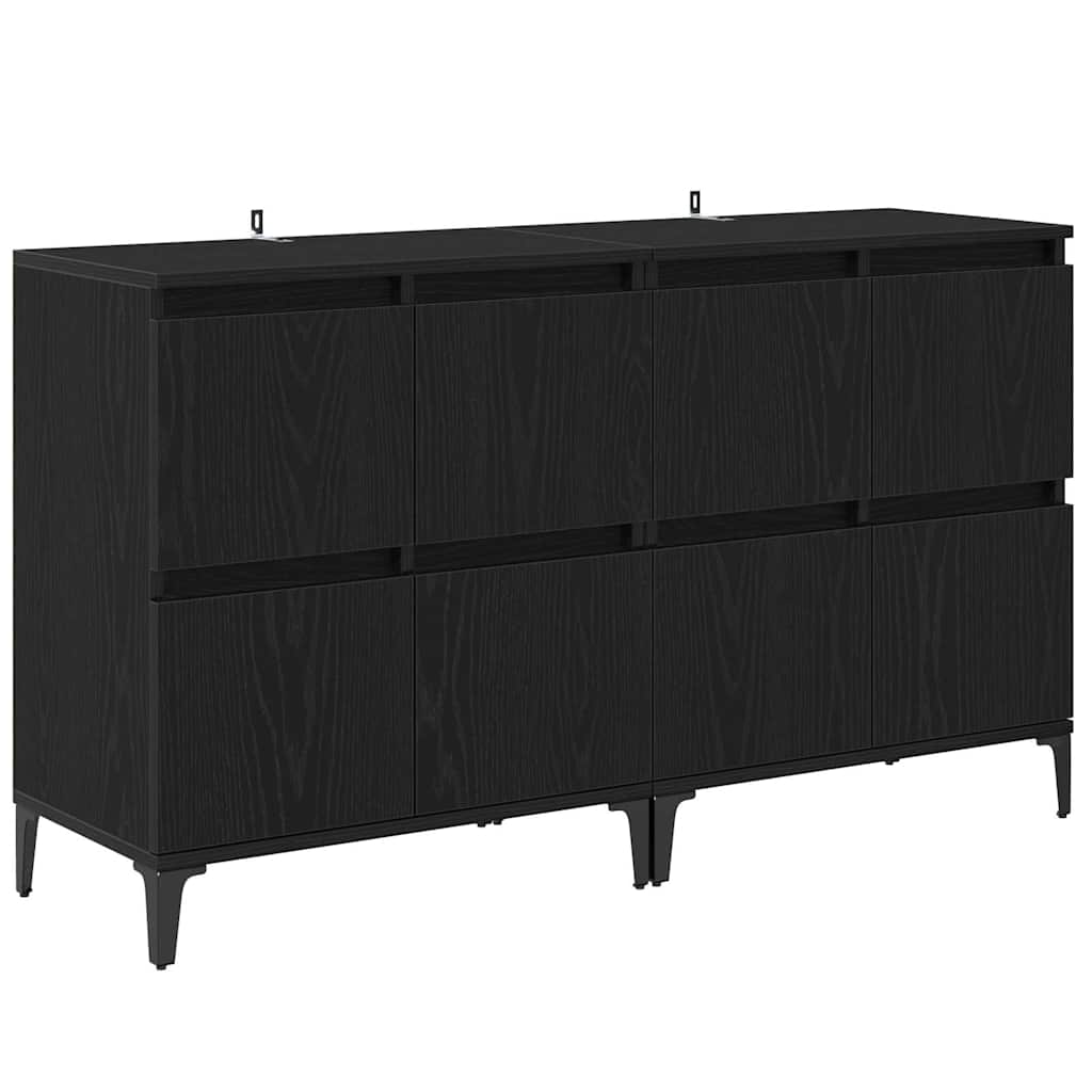 Sideboards 2 pcs Black Oak 60 x 35 x 70 cm Engineered Wood
