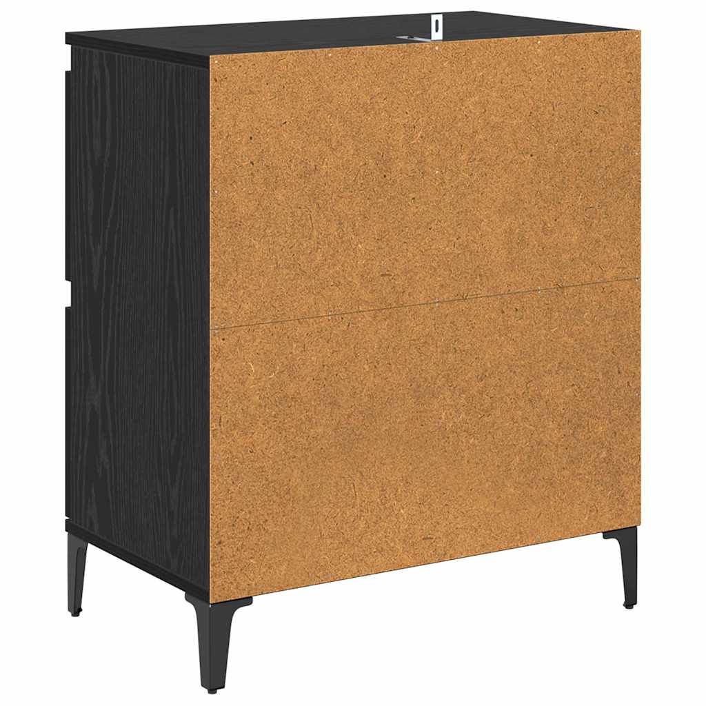 Sideboards 2 pcs Black Oak 60 x 35 x 70 cm Engineered Wood
