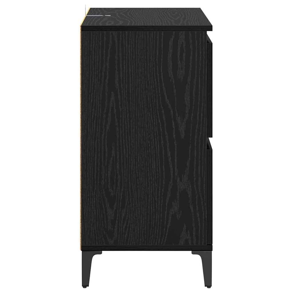 Sideboards 2 pcs Black Oak 60 x 35 x 70 cm Engineered Wood