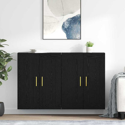 Wall-mounted Cabinet 2 pcs Black Oak 69.5 x 34 x 90 cm
