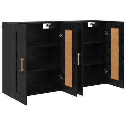 Wall-mounted Cabinet 2 pcs Black Oak 69.5 x 34 x 90 cm