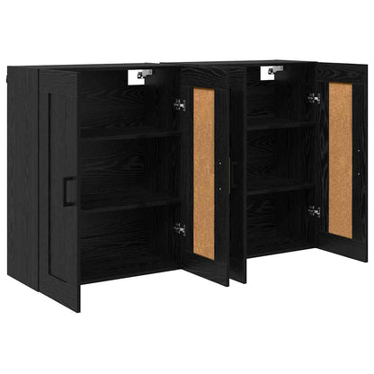 Wall-mounted Cabinet 2 pcs Black Oak 69.5 x 34 x 90 cm
