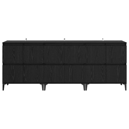 Sideboards 3 pcs Black Oak 60 x 35 x 70 cm Engineered Wood