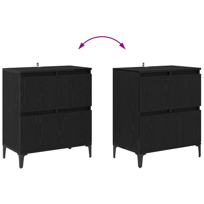 Sideboards 3 pcs Black Oak 60 x 35 x 70 cm Engineered Wood