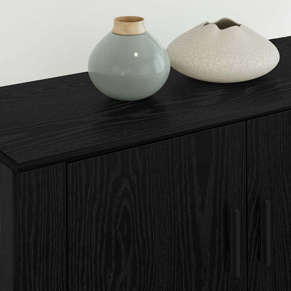 Wall-mounted TV Cabinet Set 3 pcs Black Oak Engineered Wood