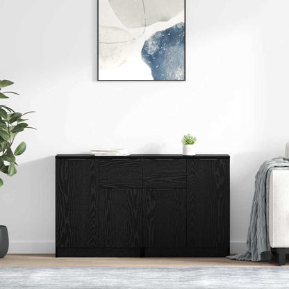 Sideboards 2 pcs Black Oak 60 x 30 x 70 cm Engineered Wood