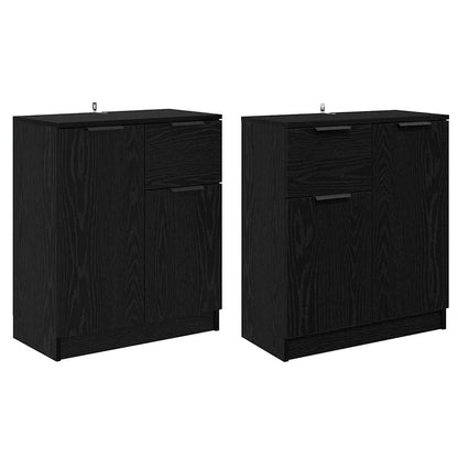 Sideboards 2 pcs Black Oak 60 x 30 x 70 cm Engineered Wood